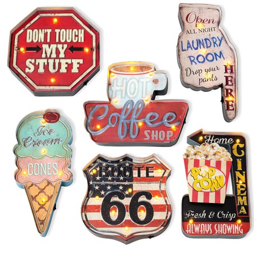 Retro vintage led schild - retro,