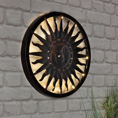 Solar led wanddeko sonne - led-wanddeko,