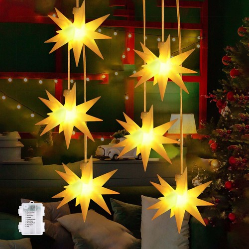 6er weihnachtsstern beleuchtet - weihnachtsstern,