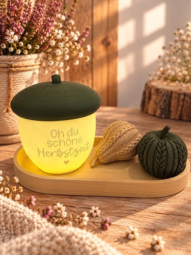 Herbst tablett deko eichel - herbst,