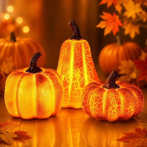 Herbstdeko kürbis 3pcs - herbstdeko, mit